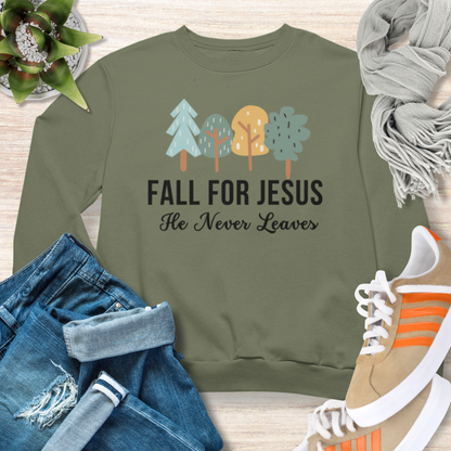 Fall For Jesus Christian Sweatshirt