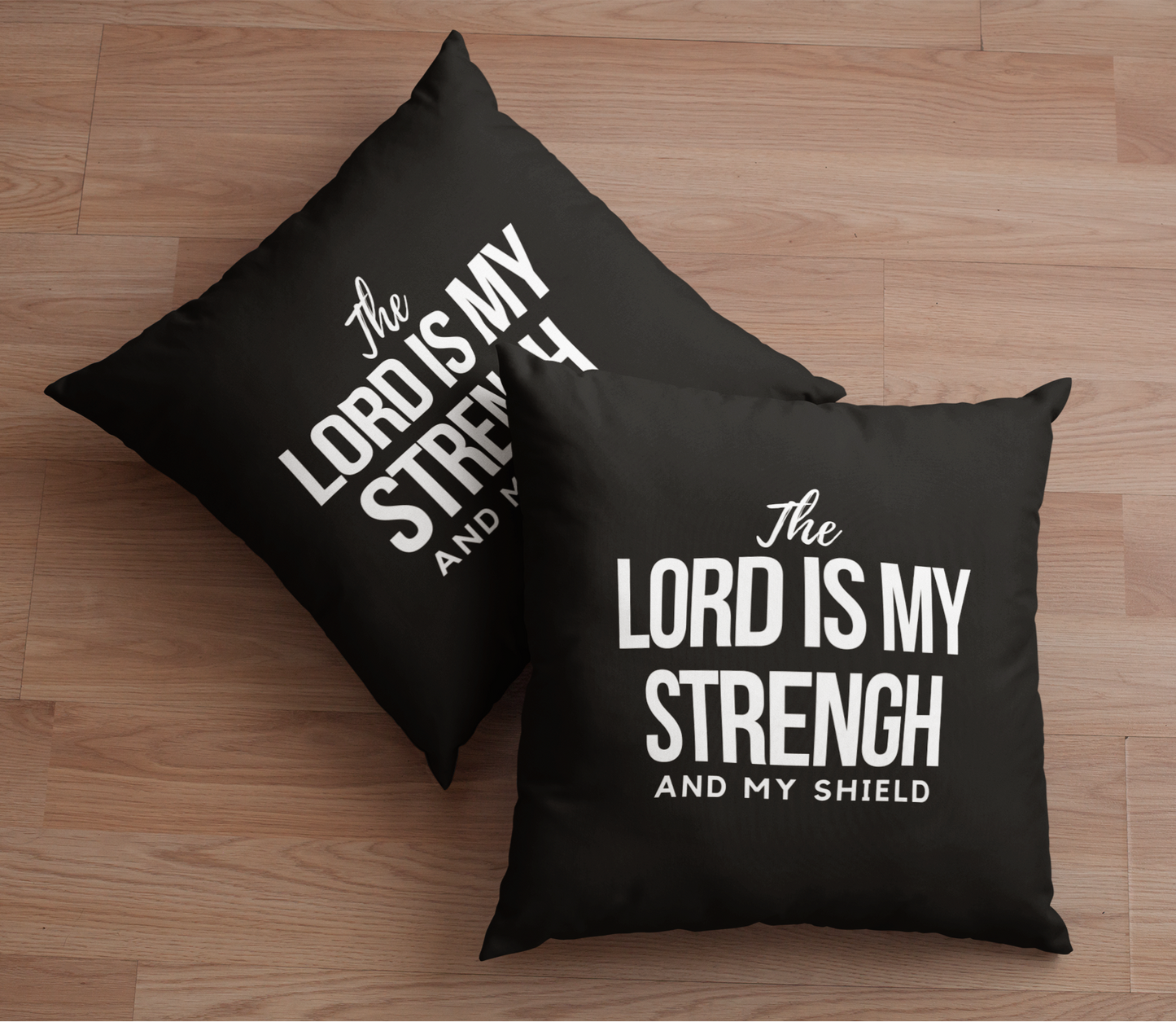 The Lord is My Strength Christian Throw Pillow