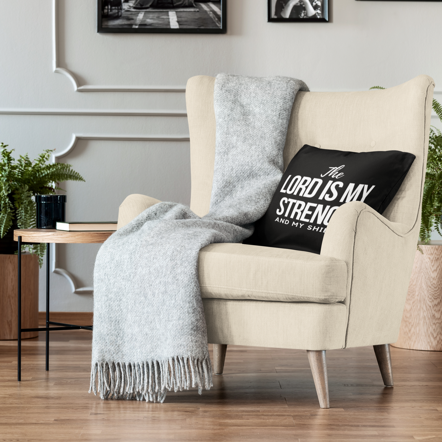 The Lord is My Strength Christian Throw Pillow