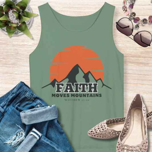 Faith Moves Mountains Christian Tank Top