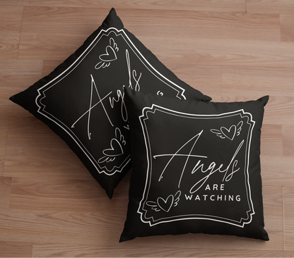 Angels are Watching Christian Decorative Home Decor Pillow