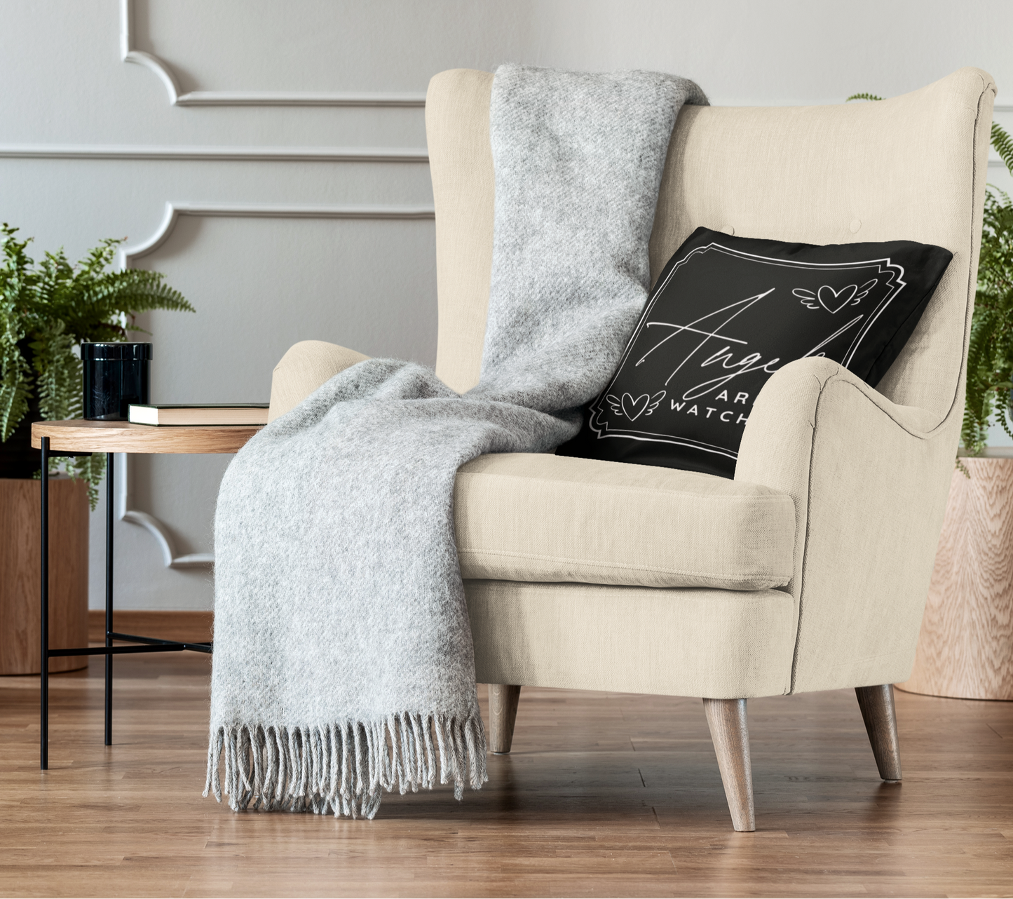 Angels are Watching Christian Decorative Home Decor Pillow