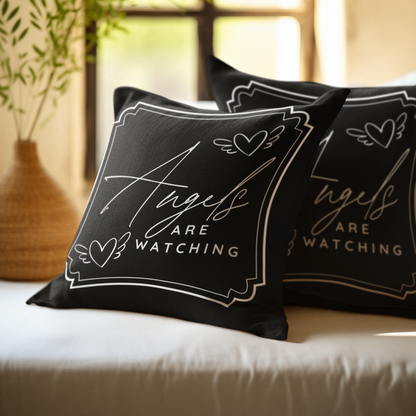 Angels are Watching Christian Decorative Home Decor Pillow
