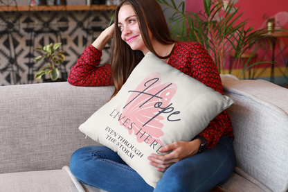 Hope Lives Here| Christian Throw Pillow