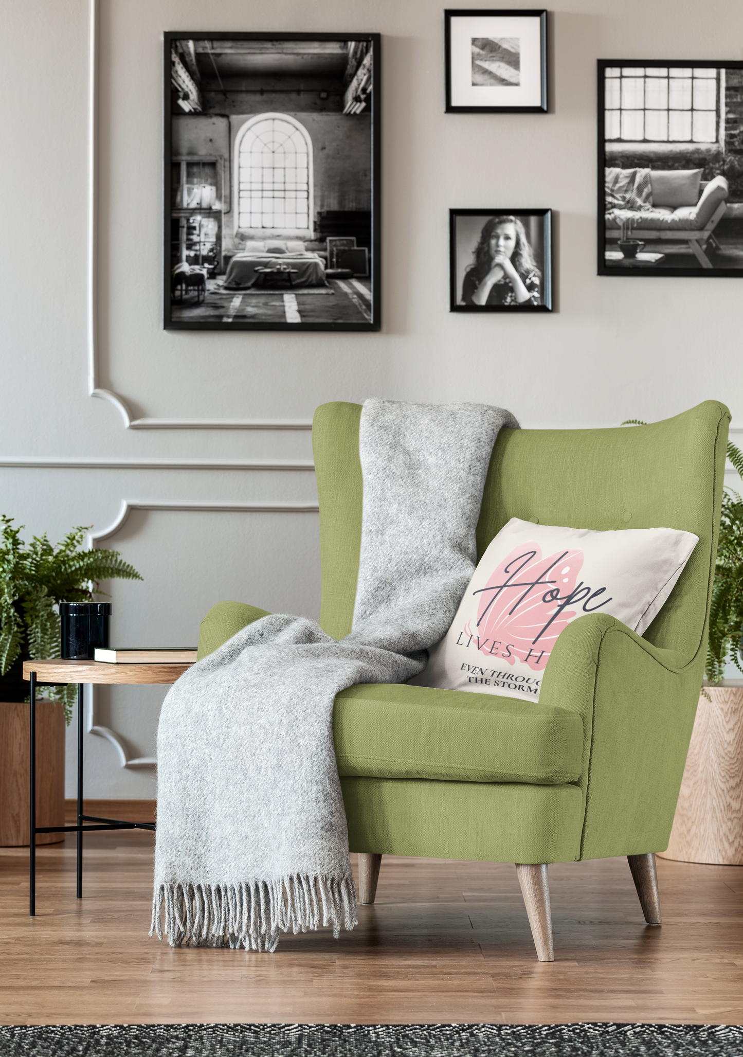 Hope Lives Here| Christian Throw Pillow