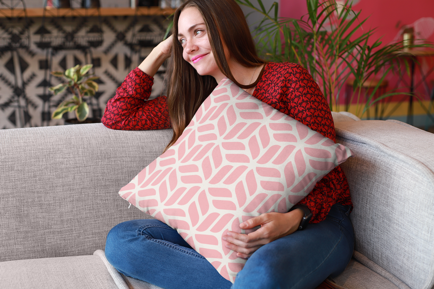 Blush Comfort Throw Pillow