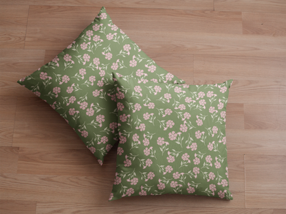 Fiona Olive Floral Pillow |Throw Pillow