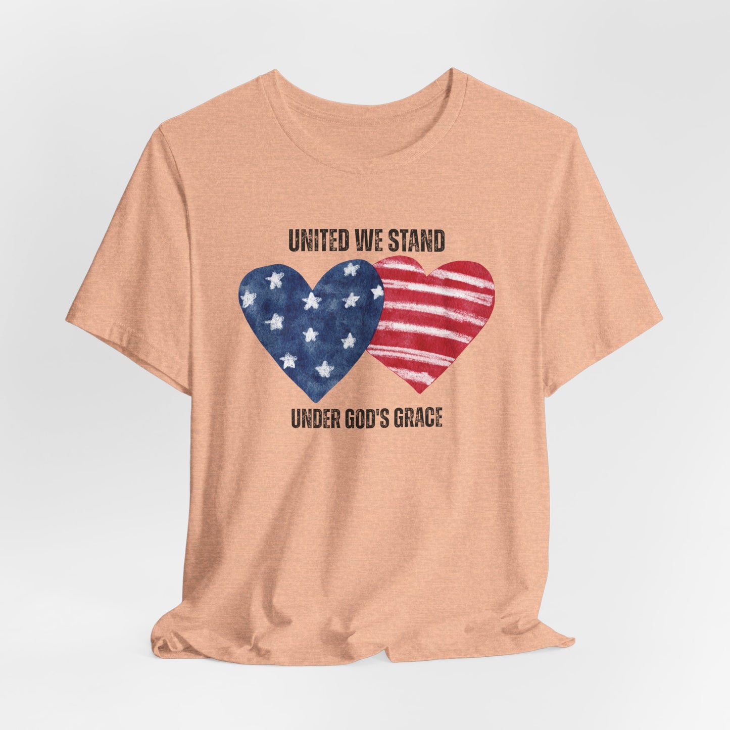 United We Stand Under God's Grace USA Christian Tshirt