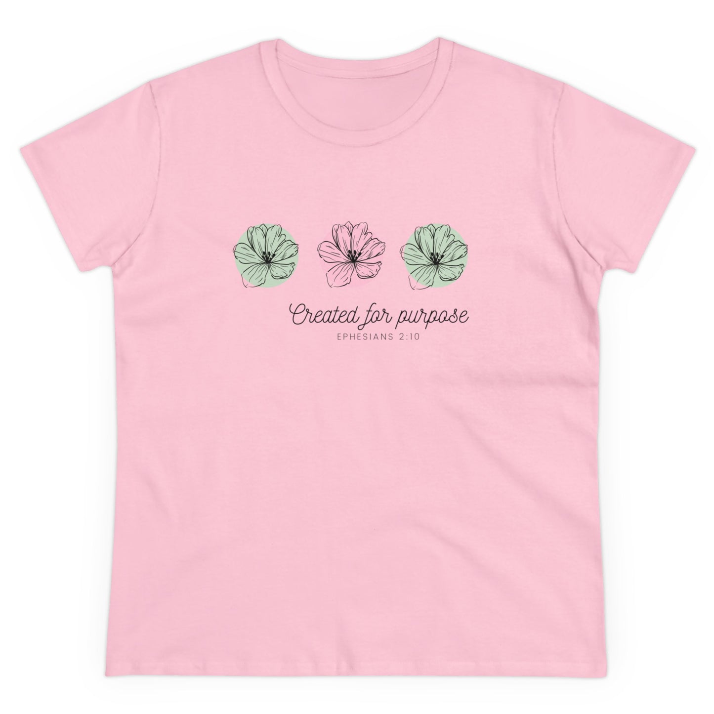 Created for Purpose Women's Midweight Cotton Tee for Christian Mom Tshirt with Bible Verse Midweight Tshirt Gifts for Christian Moms