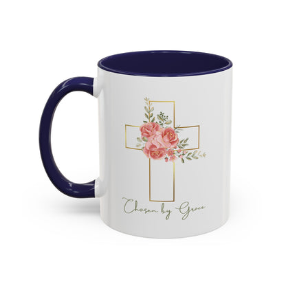 Chosen By Grace Mug with Bible Verse Christian coffee mugs for Mom Christian Coffee Mug with Inspirational Message Accent Coffee Mug in 11oz Coffee Mug for coffee lovers