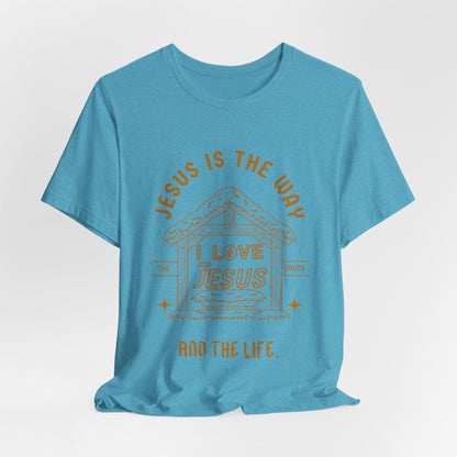 Jesus is the Way Inspirational Christian T-Shirt with Religious Graphics Ideal Religious Gift Ideas for men and Women.