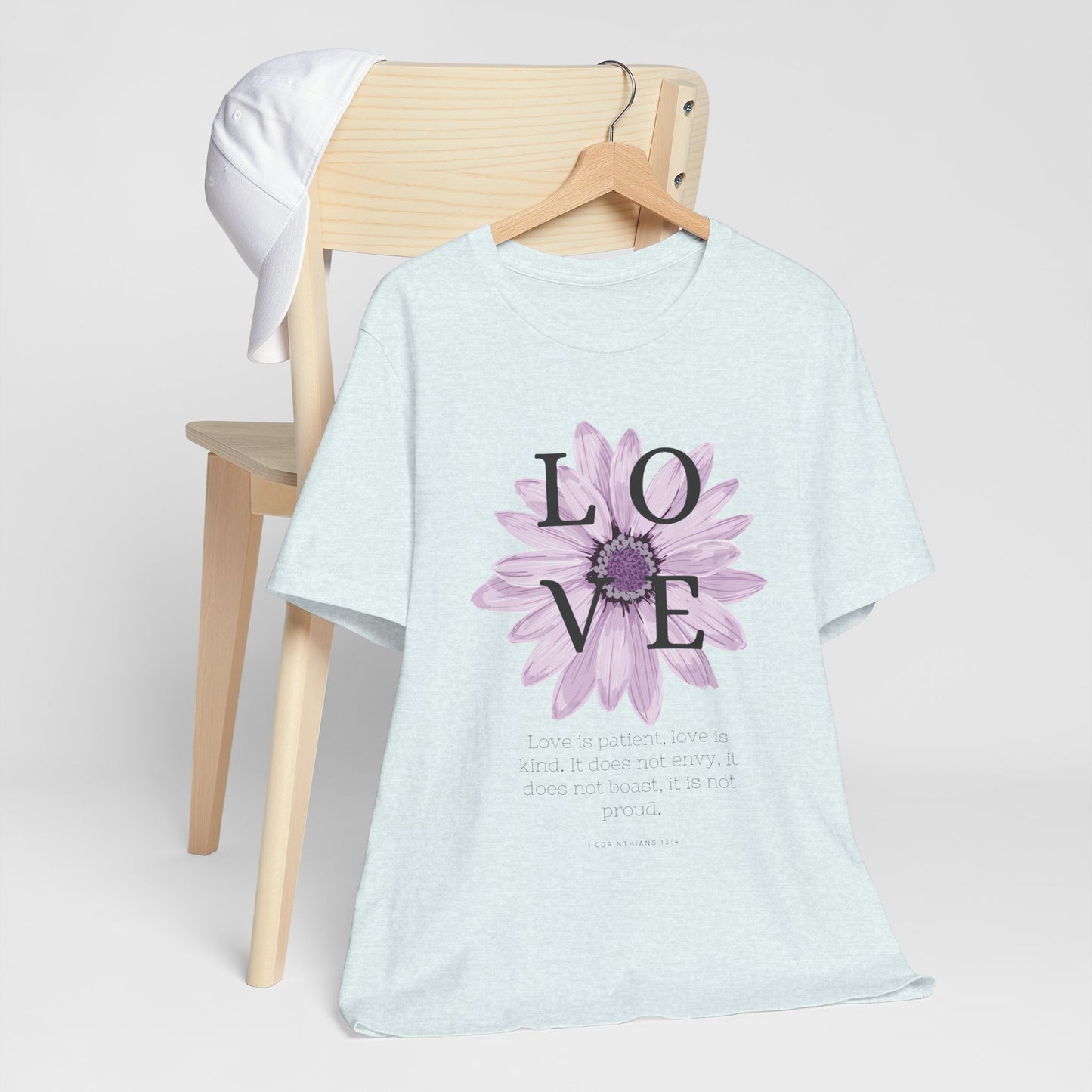 Love is Patient Scripture Wear Christian T-Shirt with Religious Graphics Ideal Religious Gift Ideas for Women