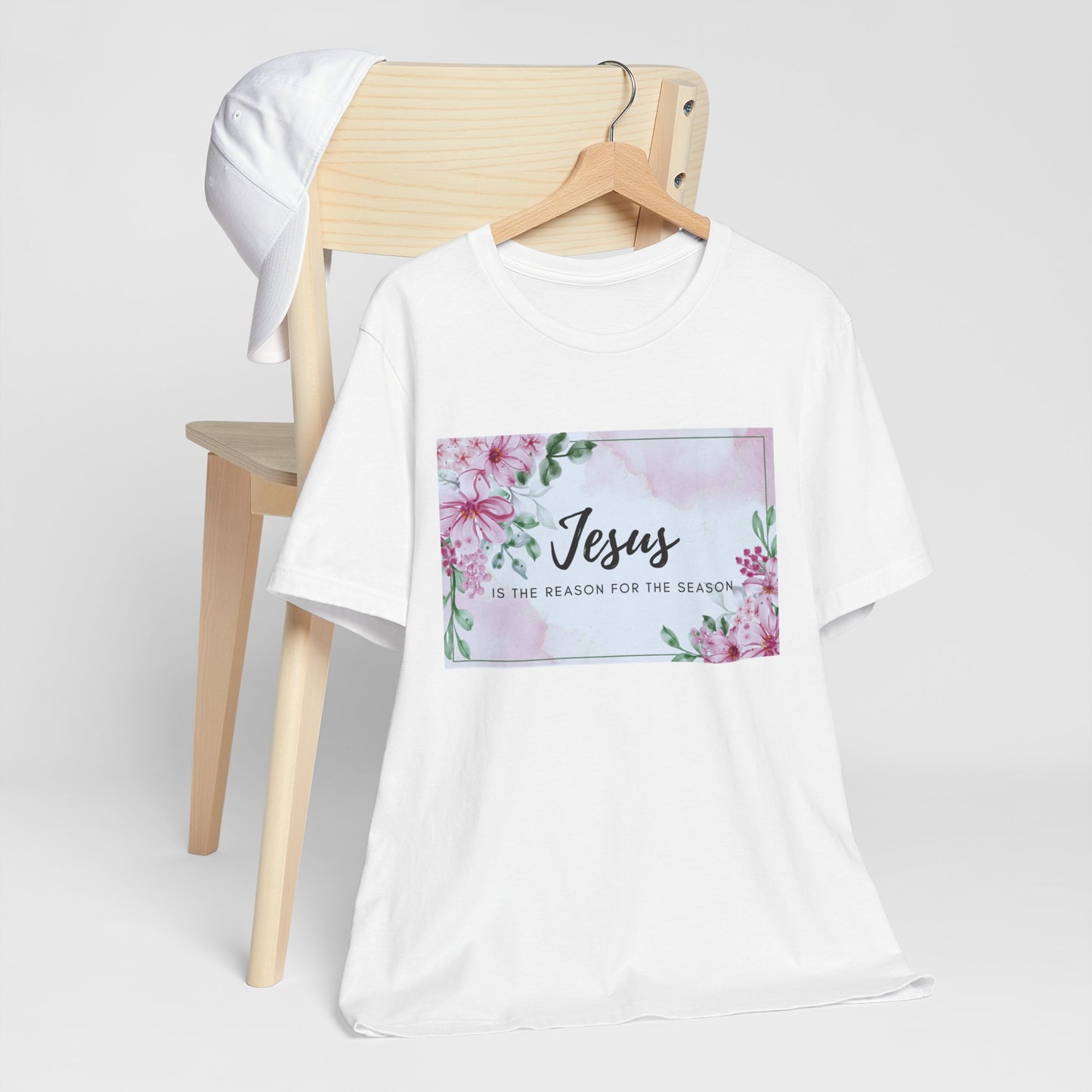 Jesus is the reason for the season Jesus-inspired Shirt with Flower Graphics Ideal Christian Gift Ideas for Women