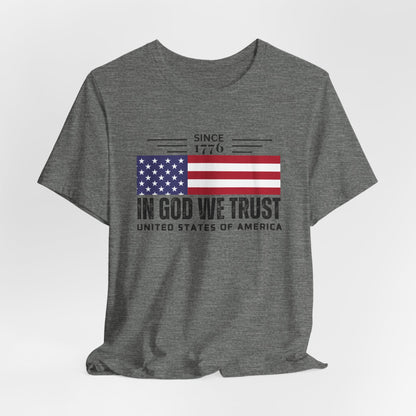 USA Flag Shirt, In God We Trust Christian Tshirt