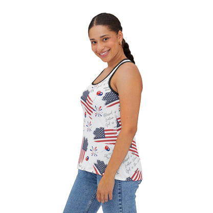 God and Country Womens Tank Top for Christian Women US Flag Tank Top with Blessed is the Nation Bible Verse Women Tank Top American Flag Tank Top