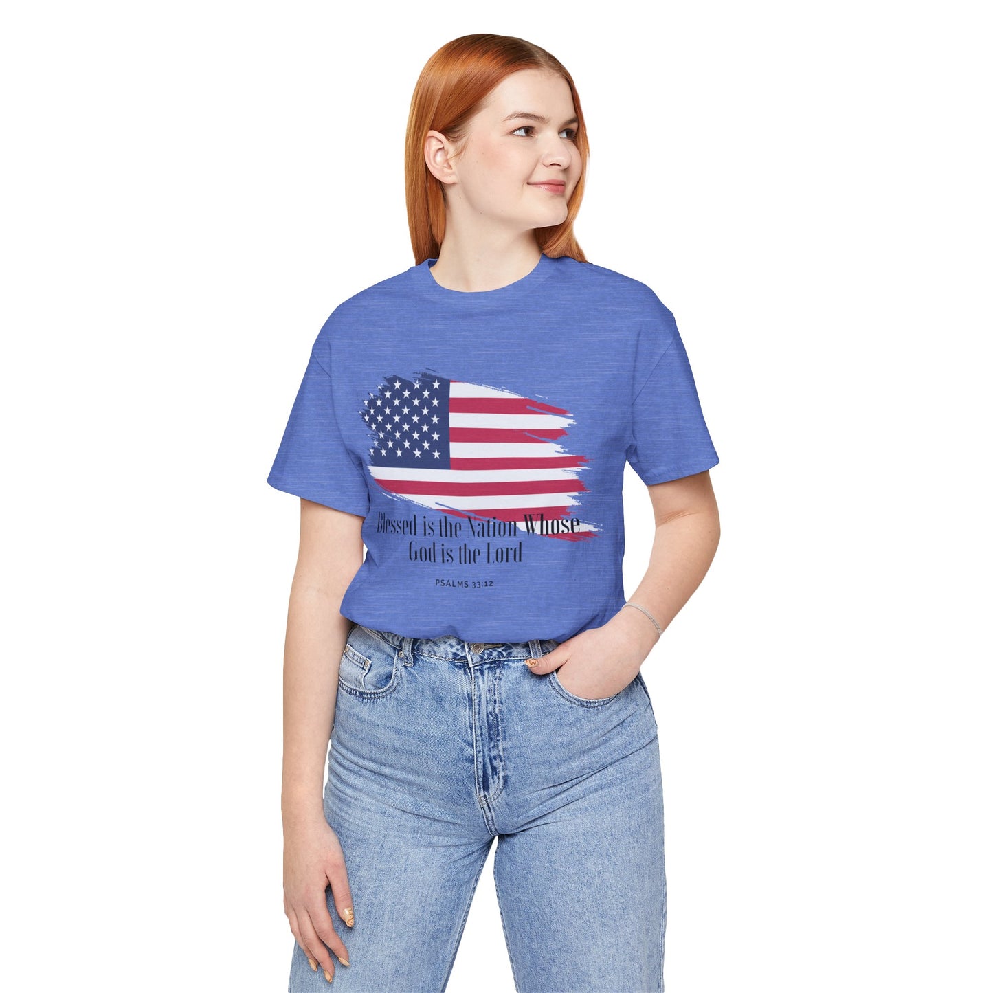 Christian shirts with American flag with Comfortable USA Flag TShirt Ideal Christian Gift Idea for Women.