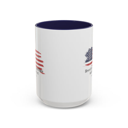 American flag Mug with Bible Verse Christian coffee mugs for Mom Christian Coffee Mug with Bless America Inspirational Message Coffee Mug in 11oz Coffee Mug in 15 oz for coffee lovers