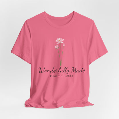 Wonderfully Made Spiritual Clothing for Daily Wear T-Shirt Ideal Christian Gift Ideas for Women