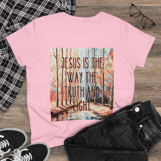 Christian Women's Tee, Jesus Is The Way Tshirt, Inspirational Quote T-shirt, Gift for Christian Moms, Jesus Shirt