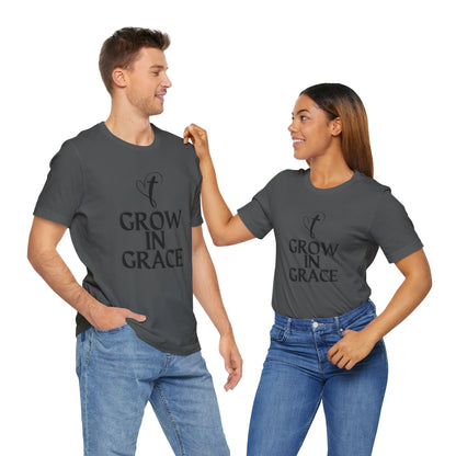 Grow in Grace Inspirational, Comfortable Church Tee with a Positive Message Ideal Christian Gift Idea for Men and Women.