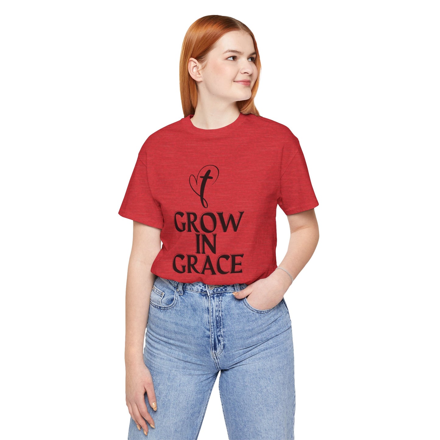 Grow in Grace Inspirational, Comfortable Church Tee with a Positive Message Ideal Christian Gift Idea for Men and Women.