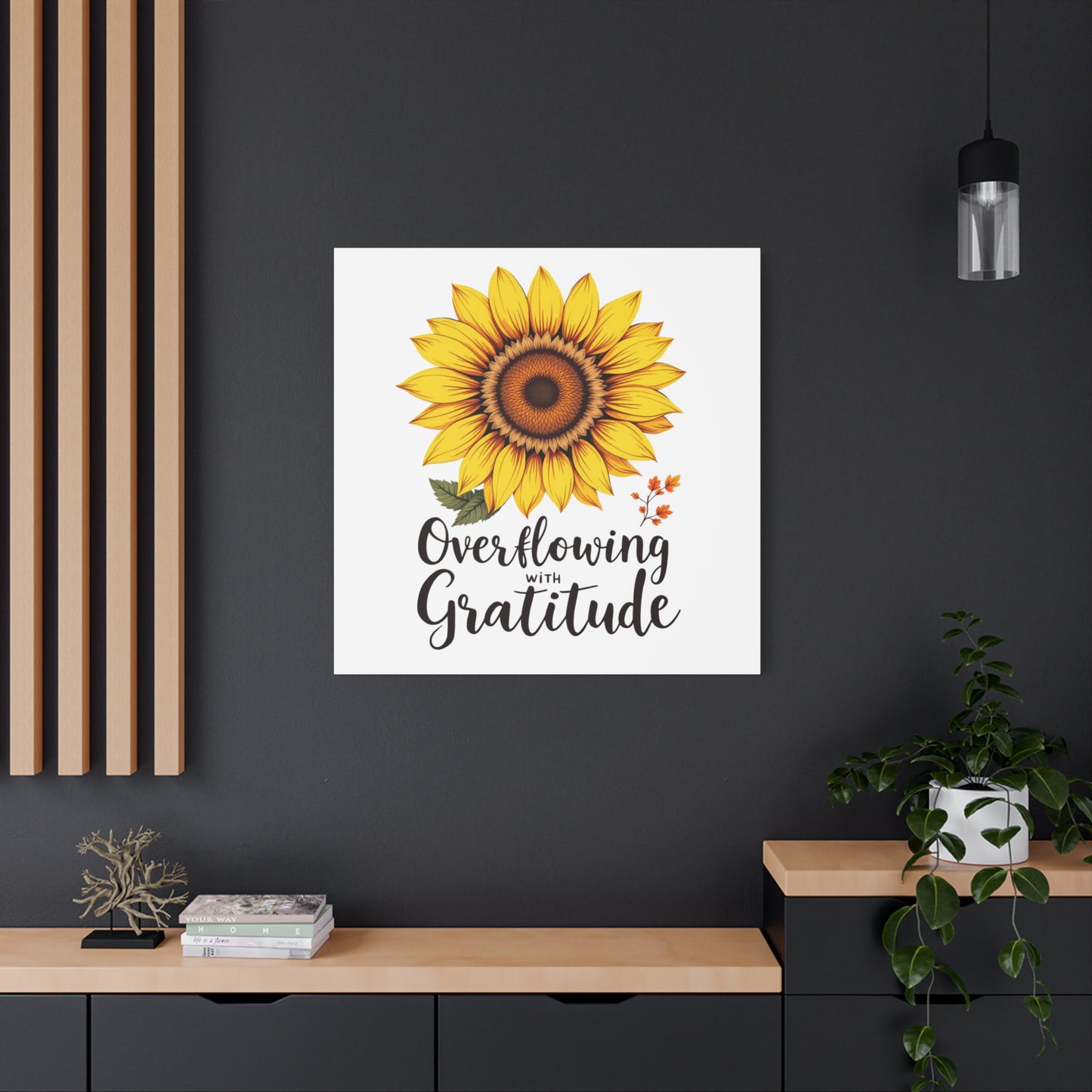 Overflowing with Gratitude WallArt Christian Canvas, Thankful WallArt, Thanksgiving WallArt Canva, Christian Stretched, 1.25"