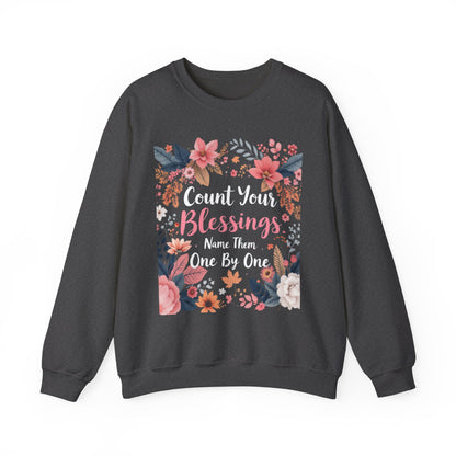 Count Your Blessings Sweatshirt Cozy Christian Sweatshirt Inspirational Women Sweatshirt