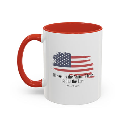 American flag Mug with Bible Verse Christian coffee mugs for Mom Christian Coffee Mug with Bless America Inspirational Message Coffee Mug in 11oz Coffee Mug in 15 oz for coffee lovers