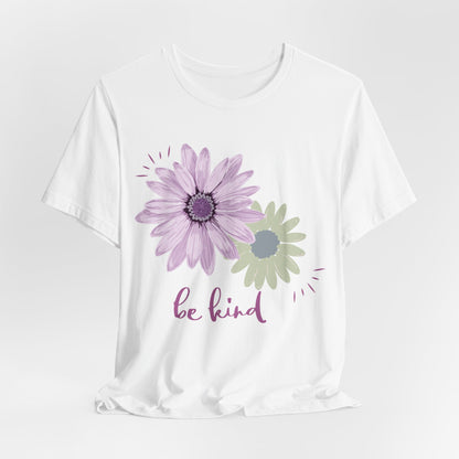 Be Kind Inspirational Christian T-Shirt with Flower Graphics