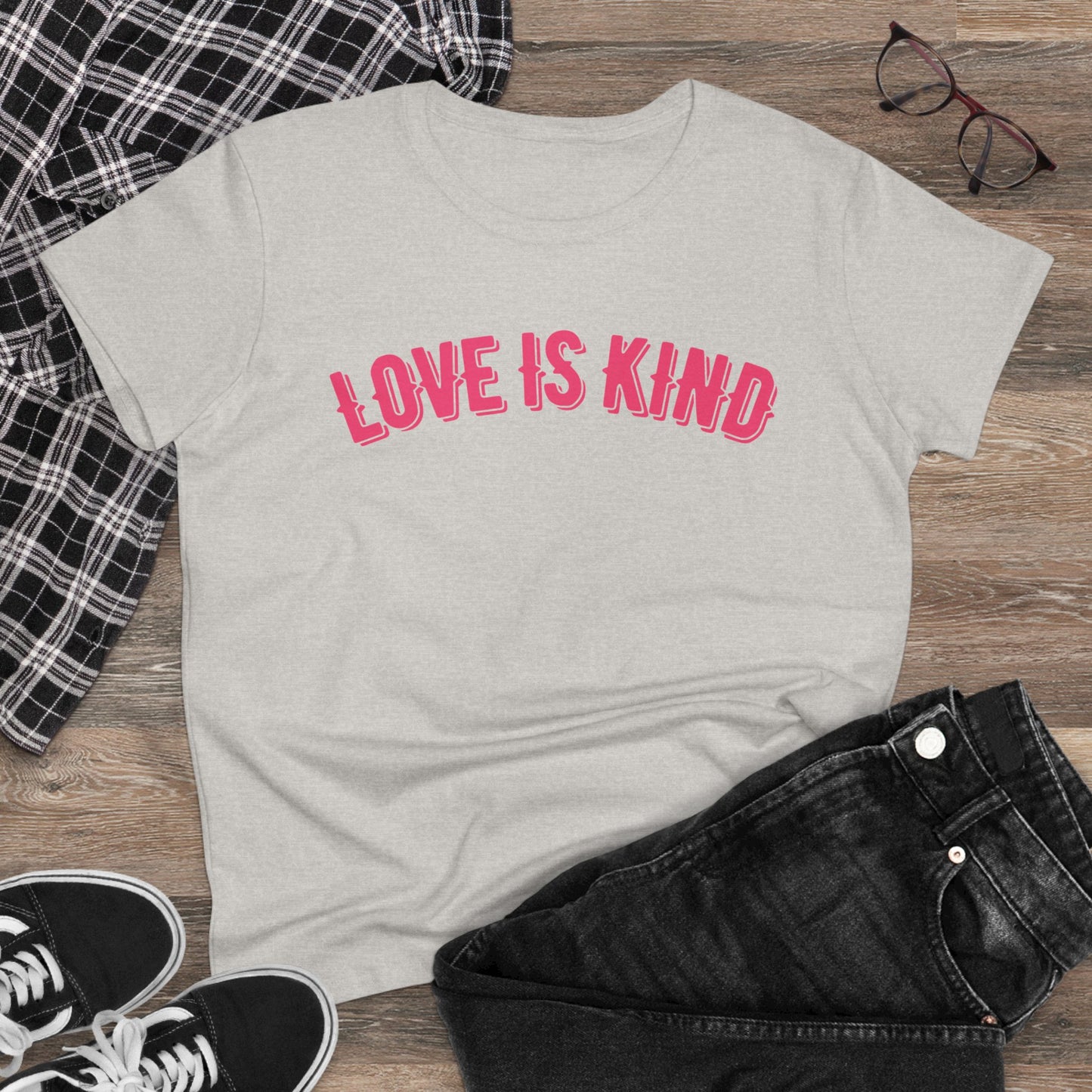 Love is Kind Christian tshirt - Women's Midweight Cotton Tshirt