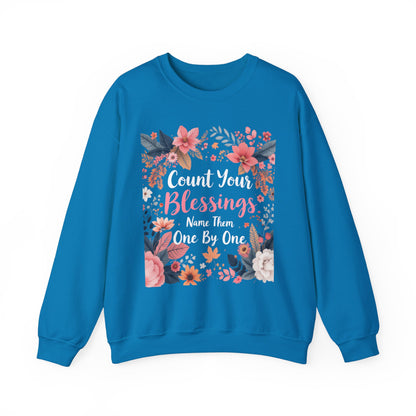 Count Your Blessings Sweatshirt Cozy Christian Sweatshirt Inspirational Women Sweatshirt