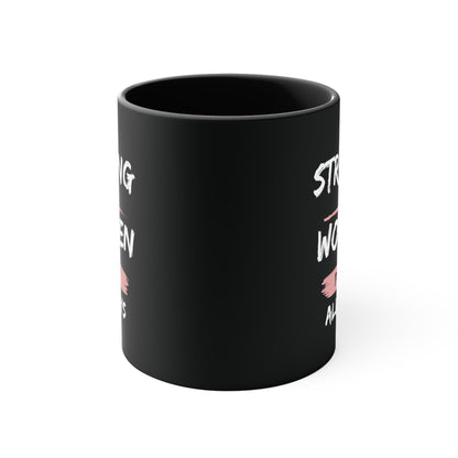 Strong Women Pray Christian Mug with Bible Verse Accent Coffee Mug, 11oz