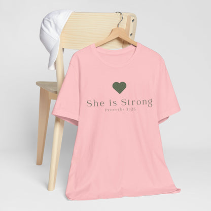 Christian Mom She is Strong Faith Inspired Christian T-Shirt Ideal Religious Gift Ideas for Women