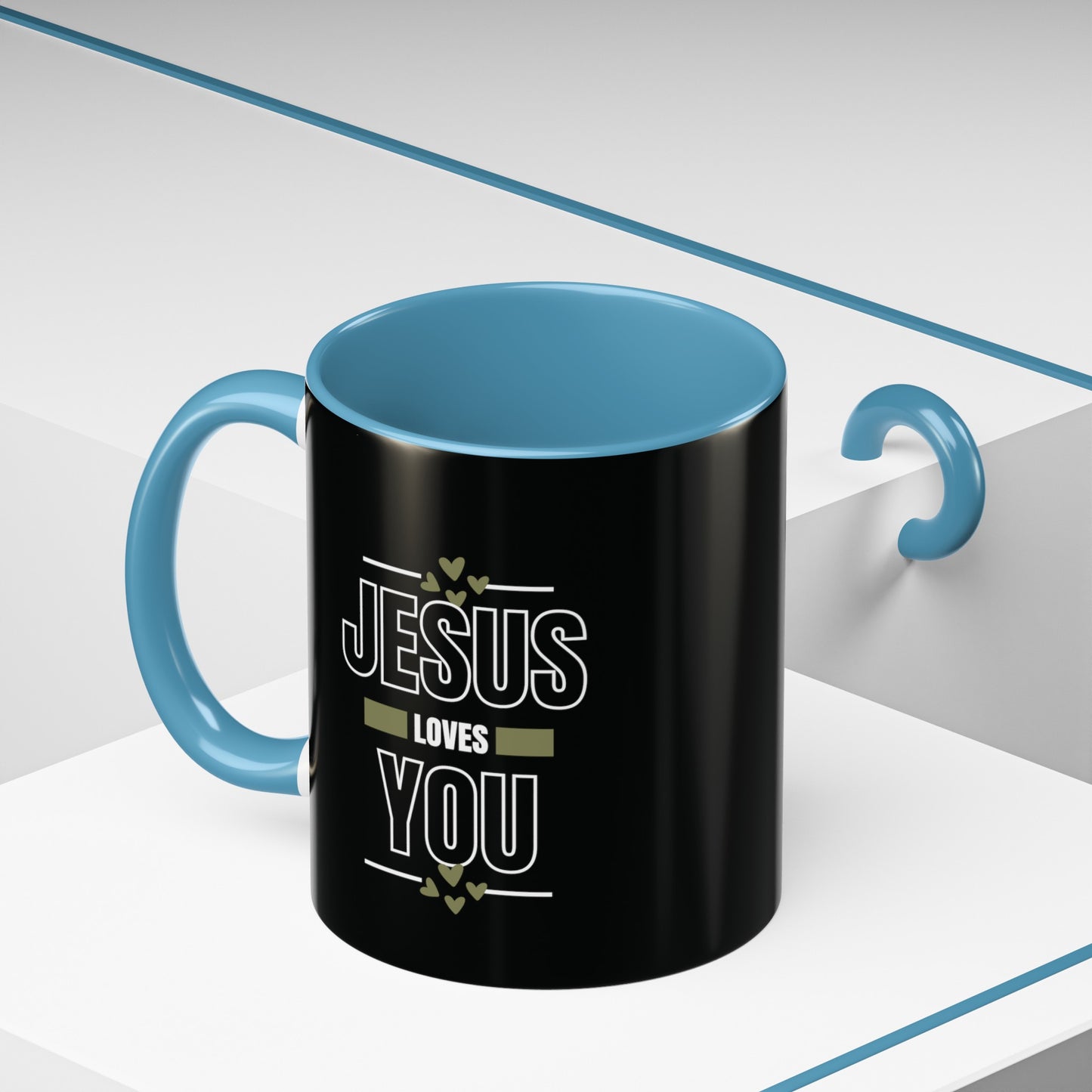 Jesus Loves You Mug with Bible Verse Christian coffee mugs for Mom Christian Coffee Mug with Inspirational Message Accent Coffee Mug in 11oz Coffee Mug in 15 oz for coffee lovers