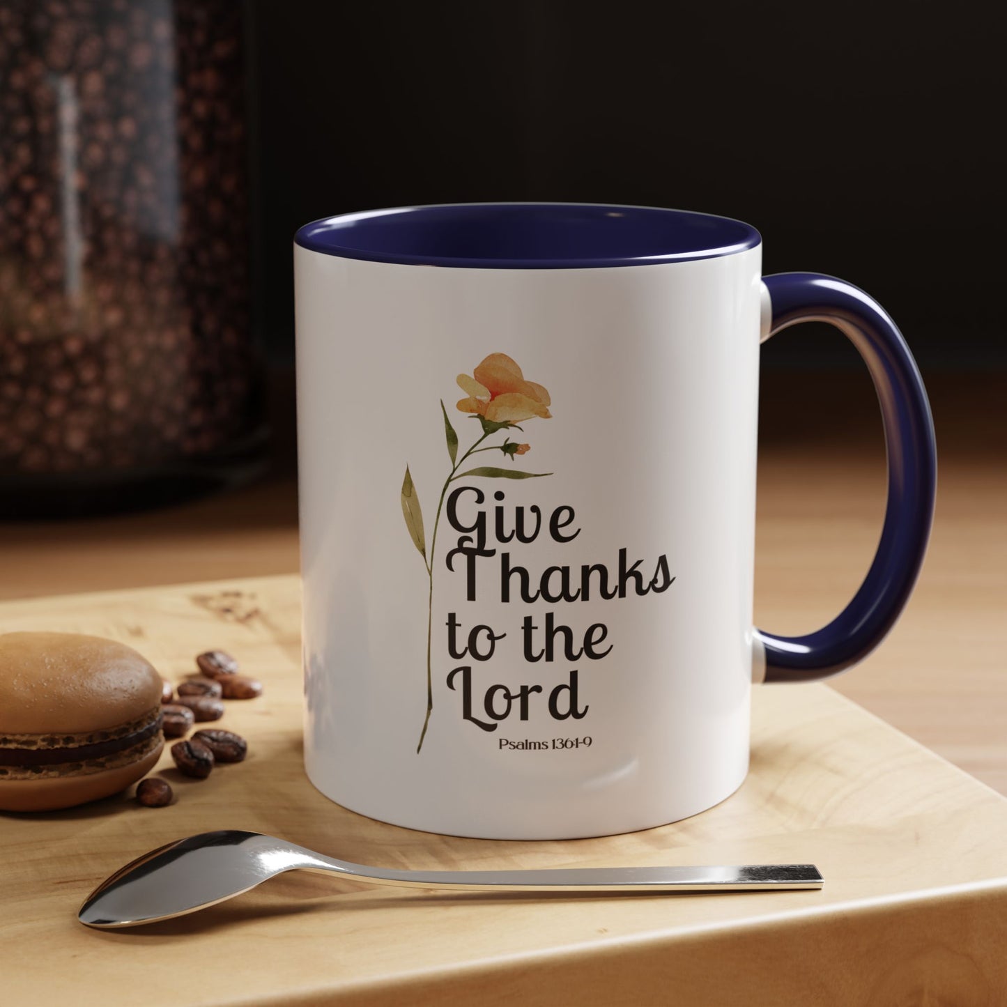 Give Thanks to the Lord Christian coffee mug