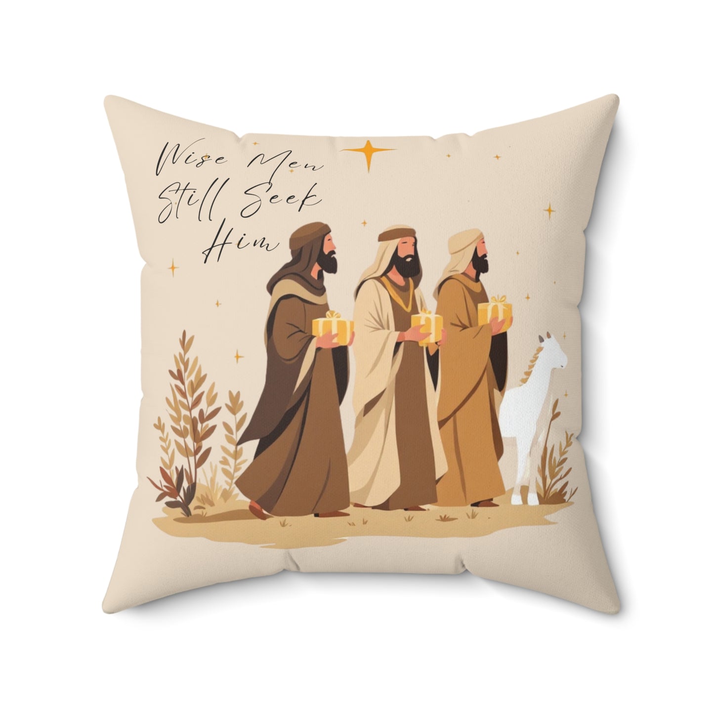 Wise Men Still Seek Him Pillow, Christian Christmas Pillow, Religious Holiday Cushion, Religious Home Decor, Christmas Throw Pillow