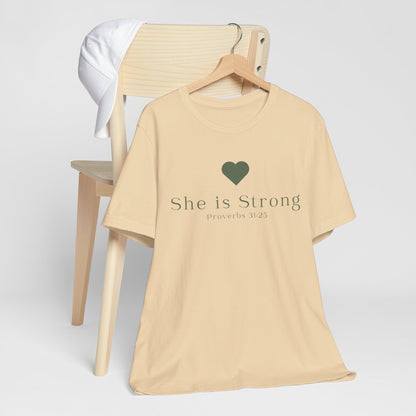 Christian Mom She is Strong Faith Inspired Christian T-Shirt Ideal Religious Gift Ideas for Women