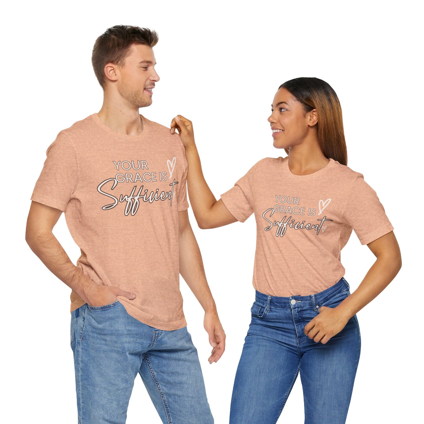 You Grace is Sufficient Inspirational Comfortable Church Tee with a Positive Message Ideal Christian Gift Ideas for Men and Women.