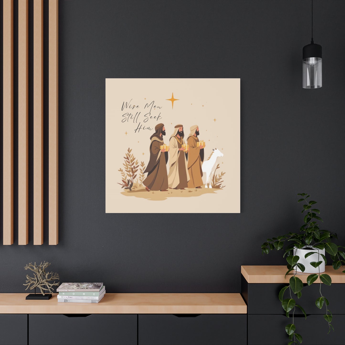 Canvas Wall Art, Christmas Nativity Scene Decor, Wise Men Still Seek Him, Religious Holiday Decoration, Matte Stretched 1