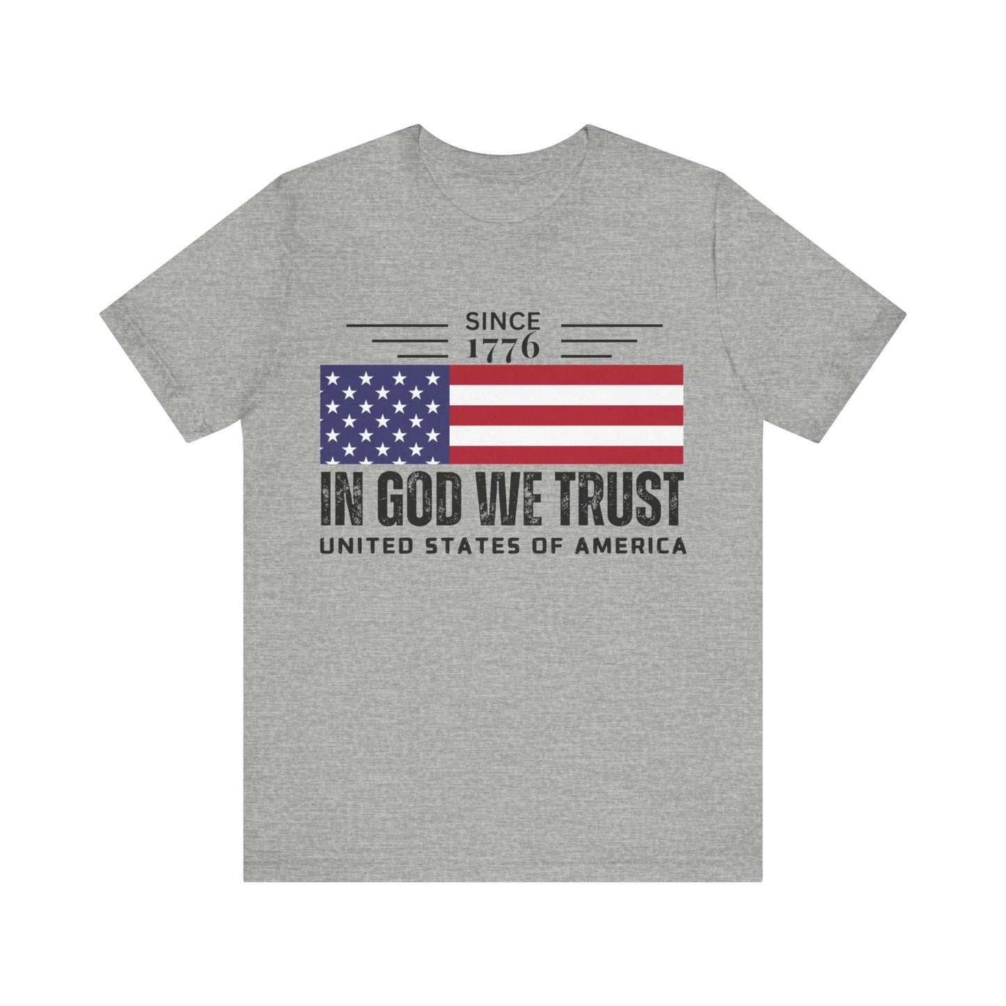 In God We Trust Christian American Flag Tshirt with US Flag