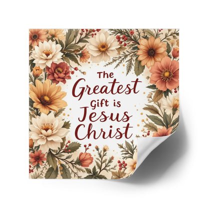 The Greatest Gift is Jesus Christ Sticker, Christmas Gift, Christian Vinyl Sticker, Christmas sticker