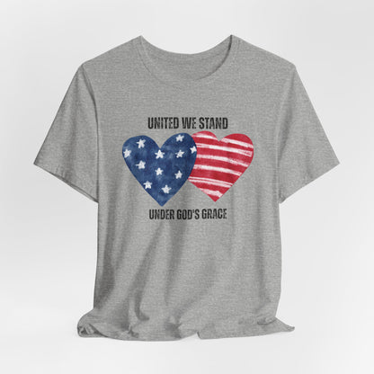 United We Stand Under God's Grace USA Christian Tshirt