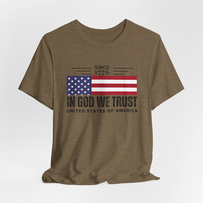 USA Flag Shirt, In God We Trust Christian Tshirt