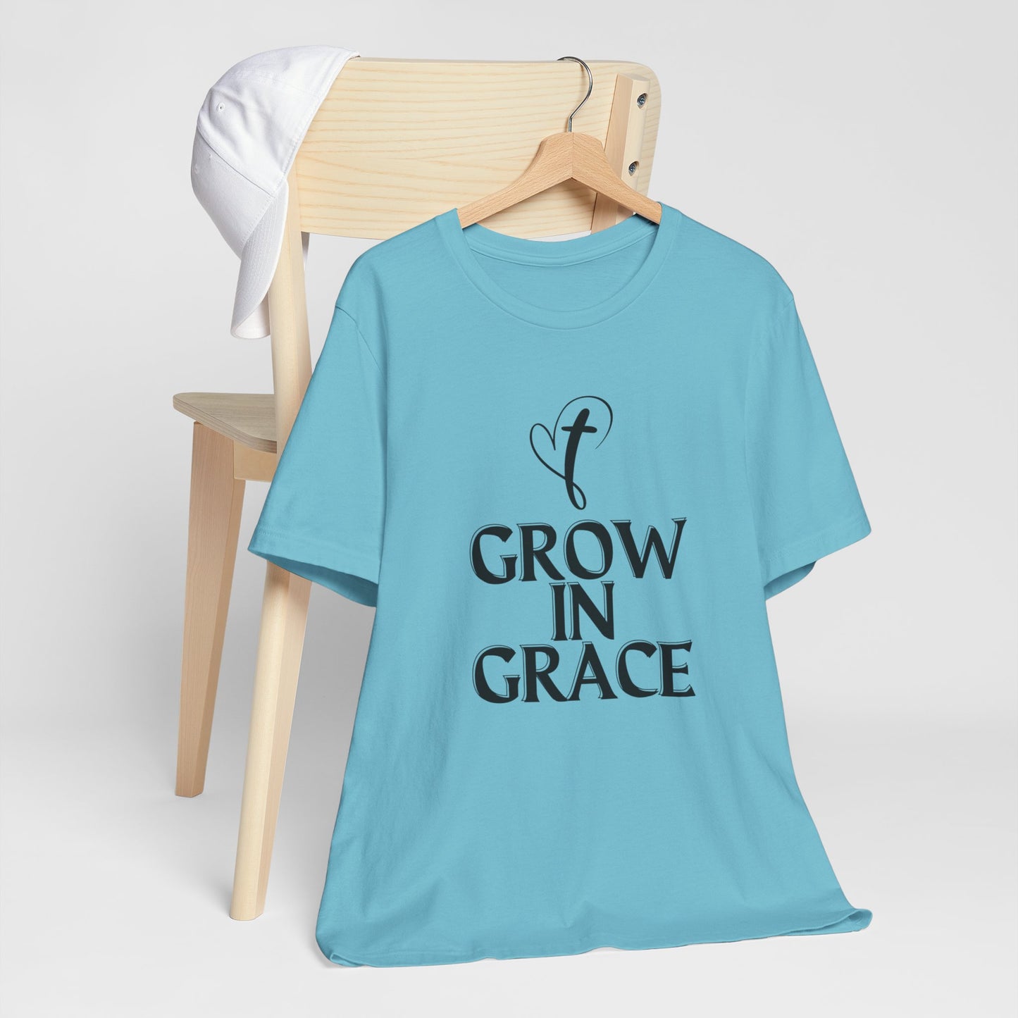 Grow in Grace Inspirational, Comfortable Church Tee with a Positive Message Ideal Christian Gift Idea for Men and Women.