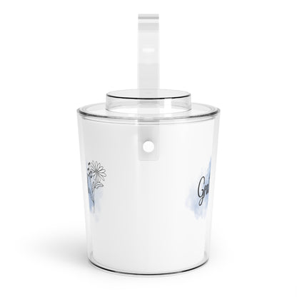 Grateful Ice Bucket with Tongs Storage Bin for Ice Cubes to Keep Ice Frozen for Parties and Events Ice Bucket with Tongs and Lid