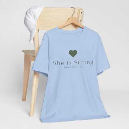 Christian Mom She is Strong Faith Inspired Christian T-Shirt Ideal Religious Gift Ideas for Women