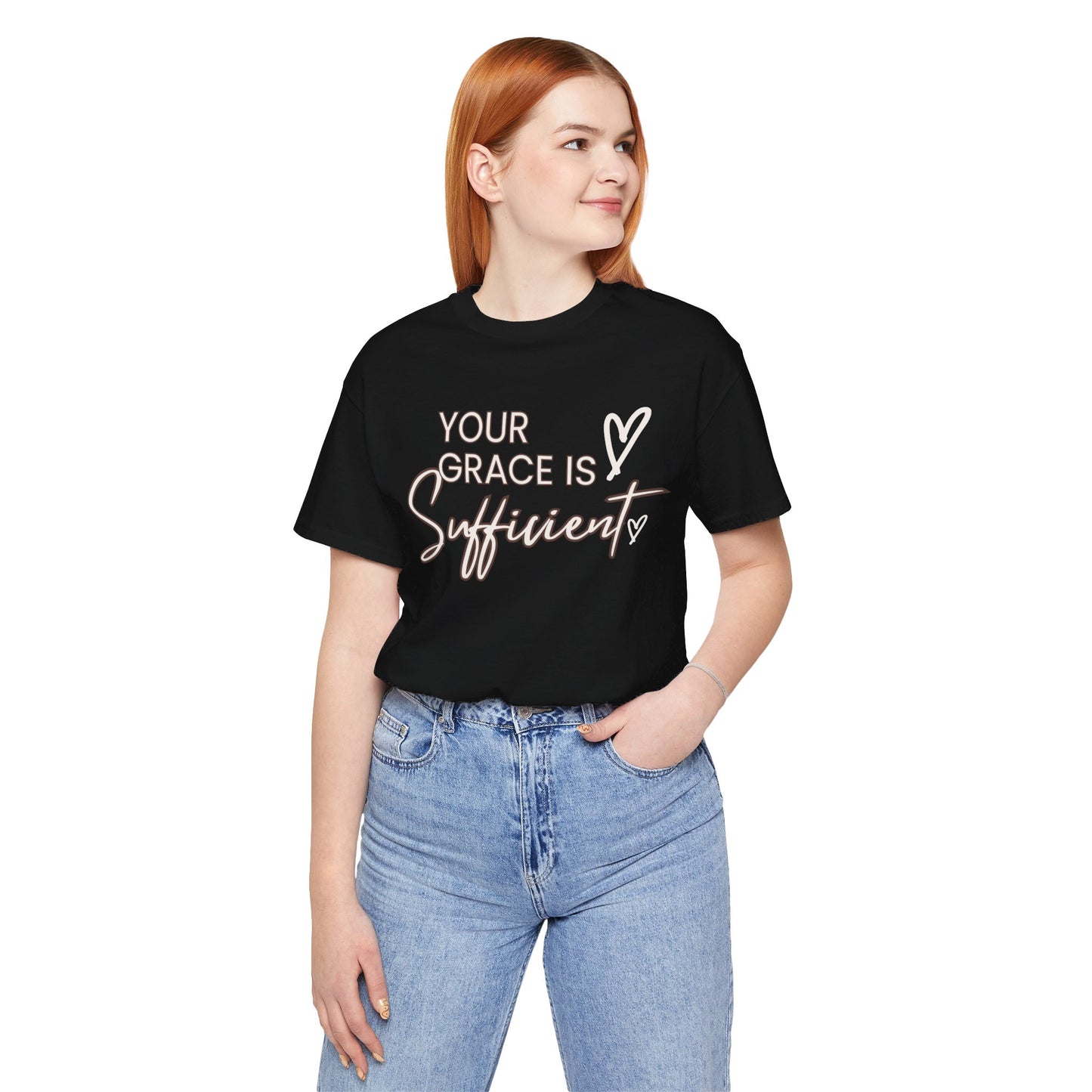 You Grace is Sufficient Inspirational Comfortable Church Tee with a Positive Message Ideal Christian Gift Ideas for Men and Women.