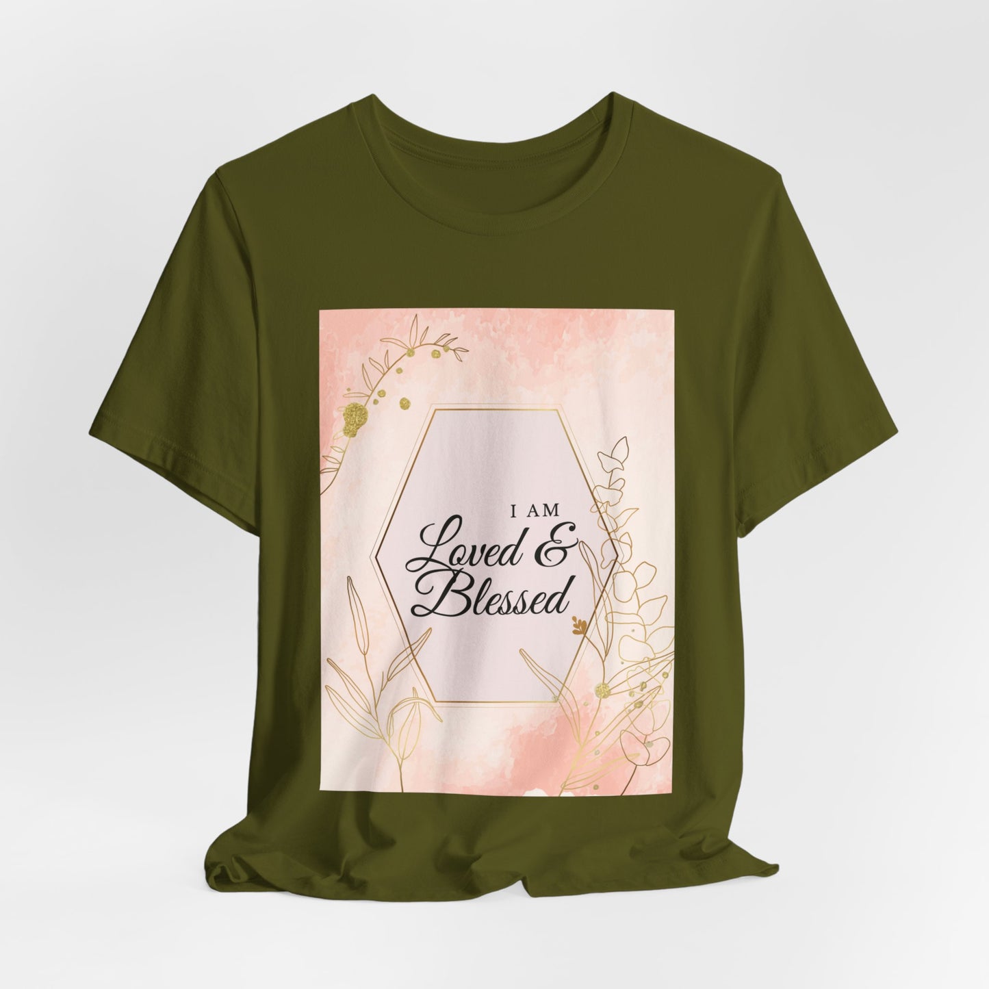 I am Loved and Blessed Comfortable Church Tee and Faith Inspired Christian T-Shirt Ideal Religious Gift Ideas for Women