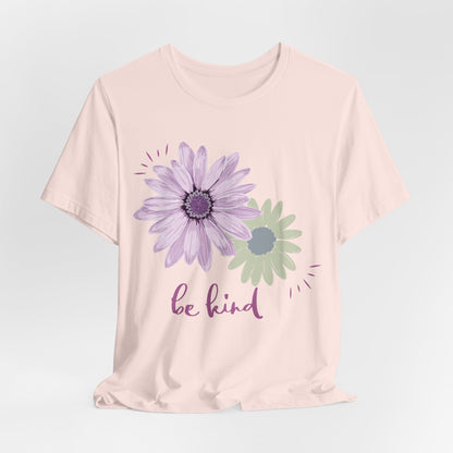 Be Kind Inspirational Christian T-Shirt with Flower Graphics