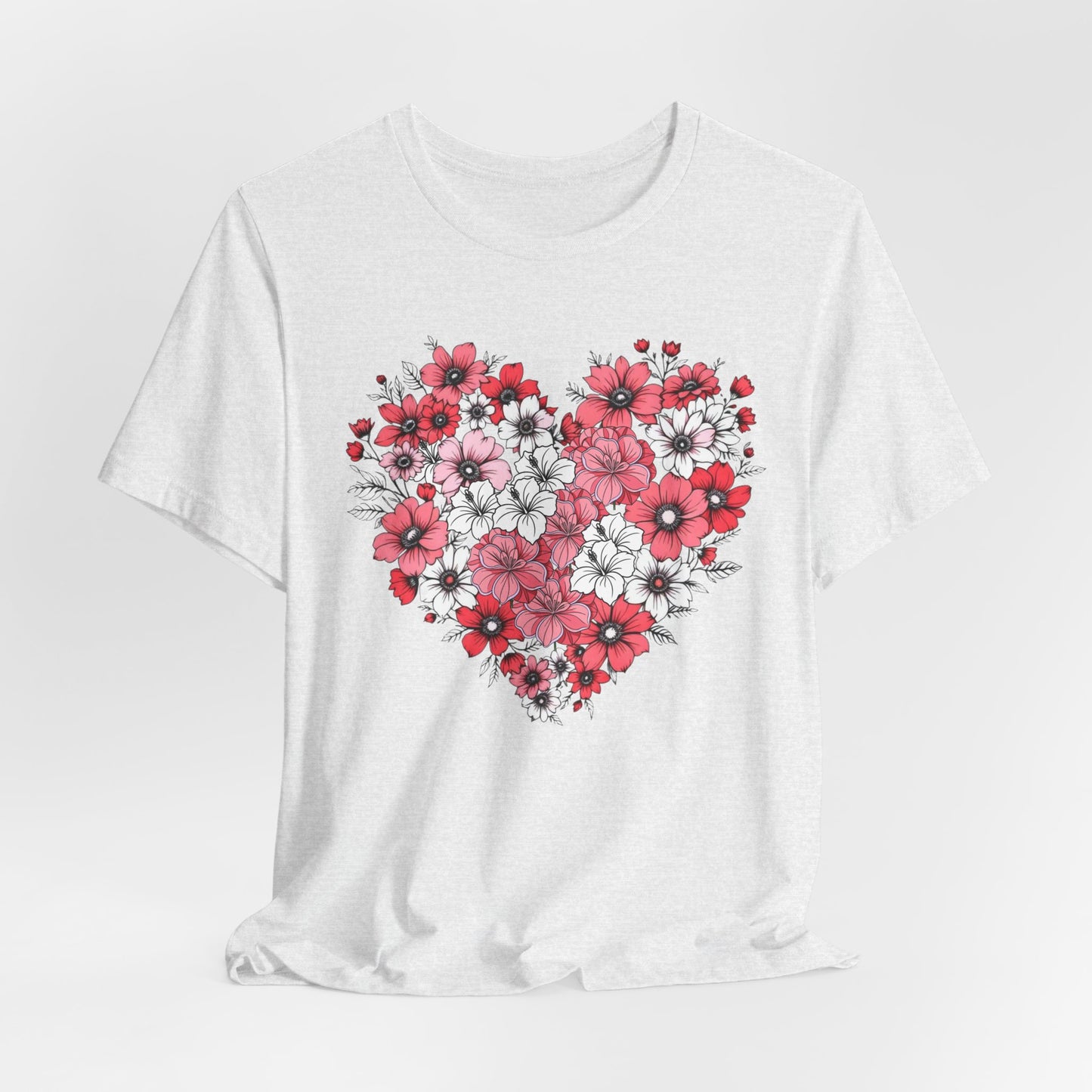 Love Heart and Flowers Tshirt